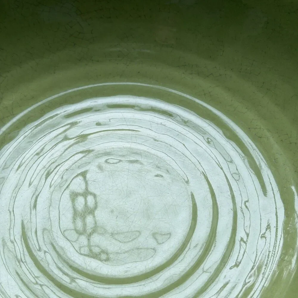 Set Of 4 Williams Sonoma 8” Green Crackle Rustic Melamine Bowls